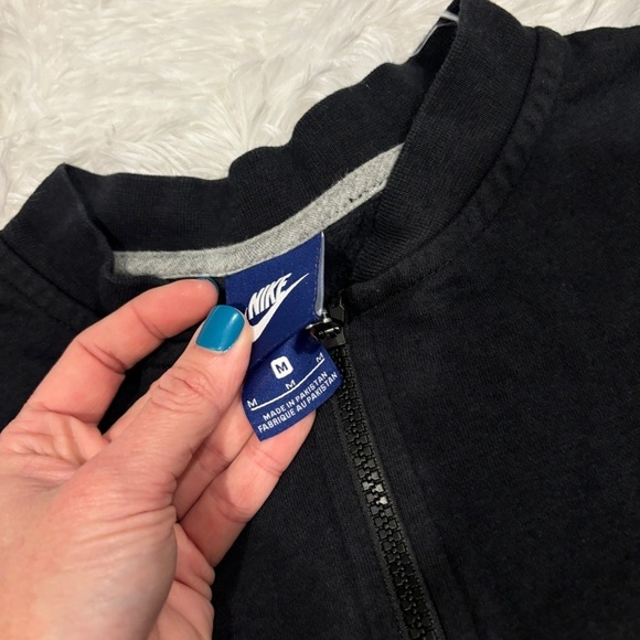 Nike Fleece Track Full Zip Jacket “Just do it” Black Size woman’s size medium - Picture 7 of 13